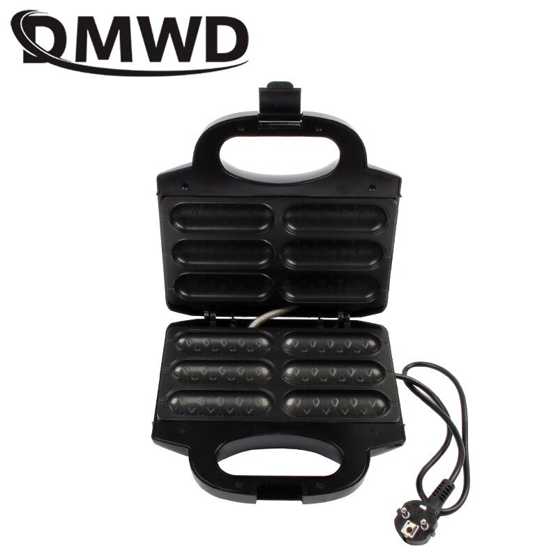 Dmwd elektrisk vaffel pølse maskine mini crispy fransk hund lolly stick muffin morgenmad stegepande hotdog majs bagning grill