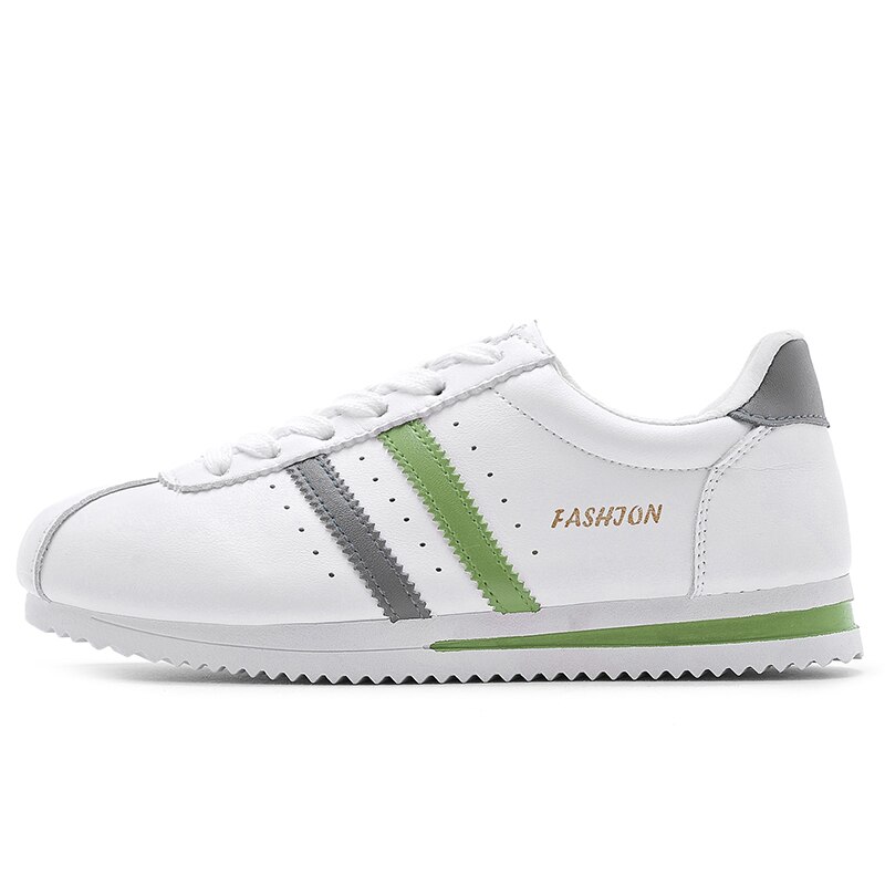Sneaker Women Waterproof Skateboard Shoes Outdoor Jogging Sports Shoes for Women Classic White Shoes Zapatos Hombre: green / 6.5
