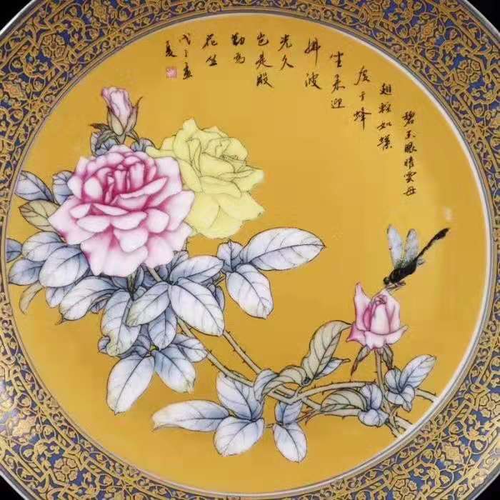 Jingdezhen Keramiek Luxe Decoratieve Plaat Opknoping Plaat Pastel Sat Moderne Woninginrichting Ambachten