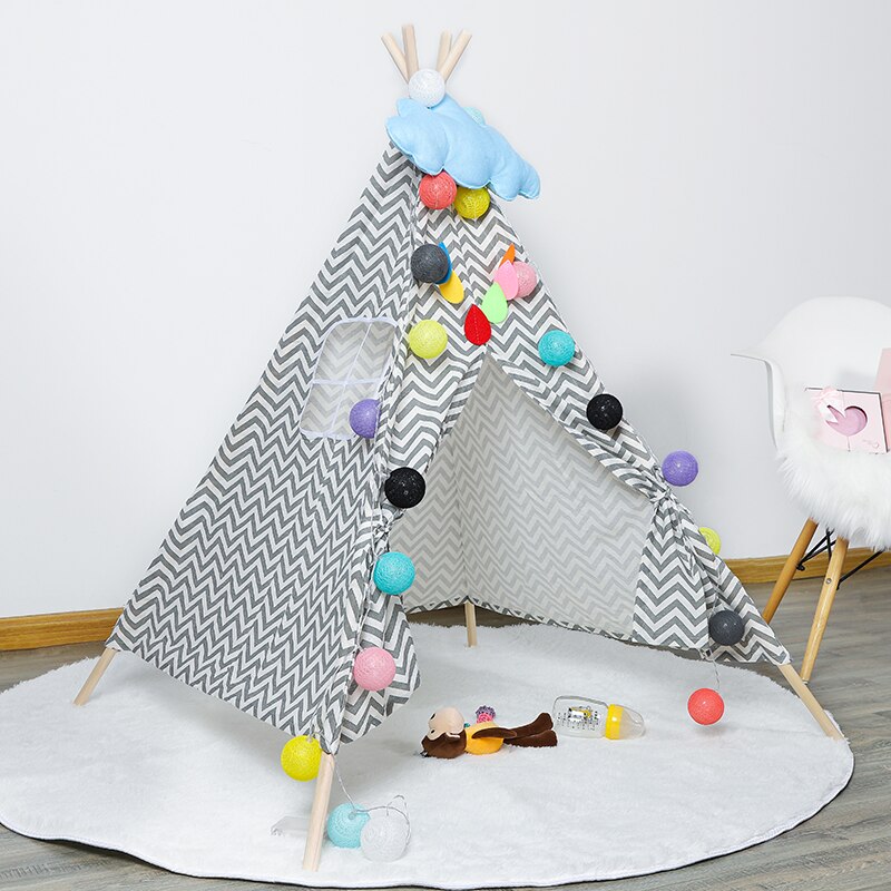 Indian Children's Tent Portable Playpen for Children Folding Wigwam Play House Child Tipi Baby Room Decor Birthday: 1024P TENT / 1.6M TENT