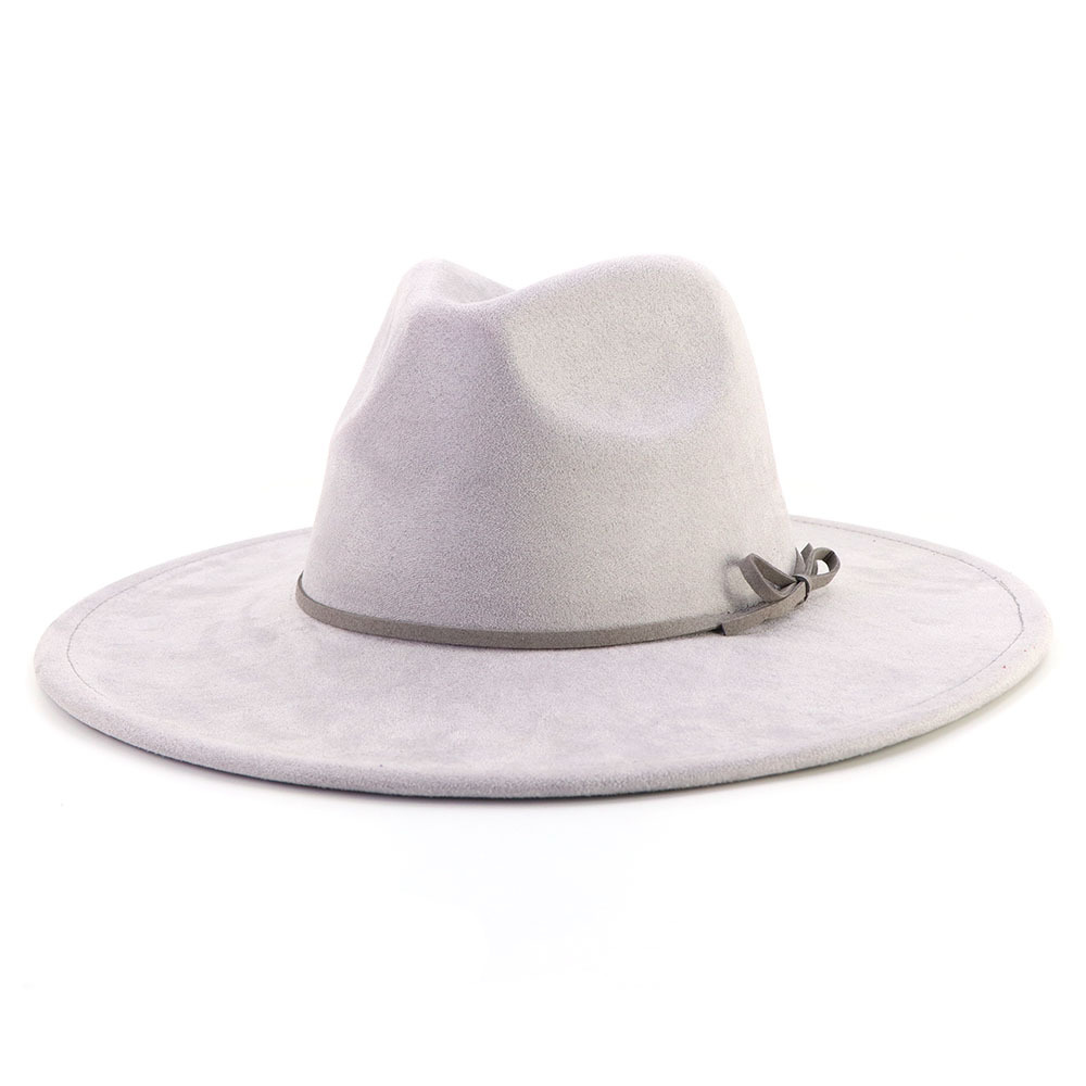 Ruskinds fedora hat med tilbehør i samme farve, dråbeformet top, bred skyggehat til mænd og kvinder, panamahat, chapeau homme, sombrero: Multi