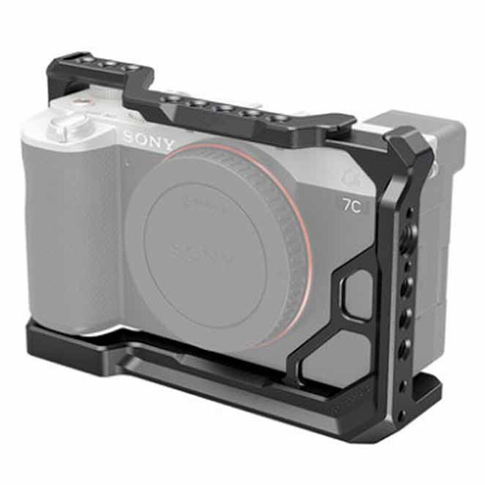 Jintu Metalen Camera Cage Rig Handvat Grip W/Koud Schoen Mount 1/4 3/8in Schroef Gaten Voor Sony nex A7C Mirrorless Camera Accessoires