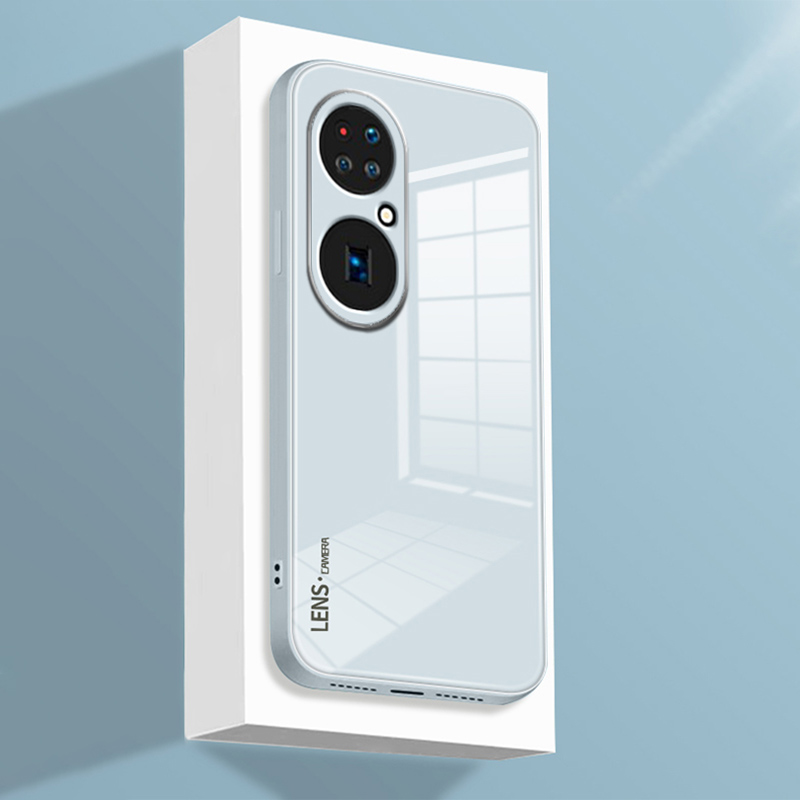 Originale schutzhülle aus gehärtetem glas für huawei  p50 Profi, weiche silikonkanten, robuste rückseite, schutzhülle für das  p 50 p50 Profi 360: Huawei  p50 Profi / Grau