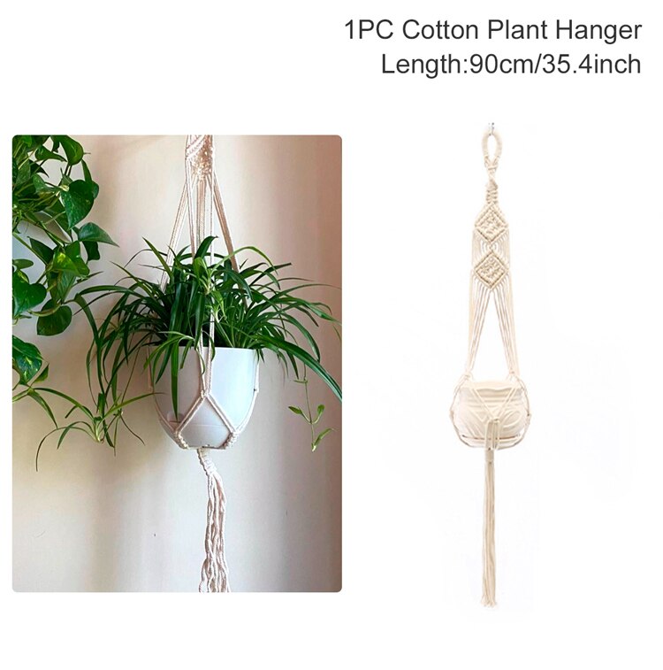 Handmade Macrame Plant Hanger Flower Pot Hanger Flowerpot Net Hanging Basket for Plants Hanger for Wall Decor Countyard Garden: Style 8