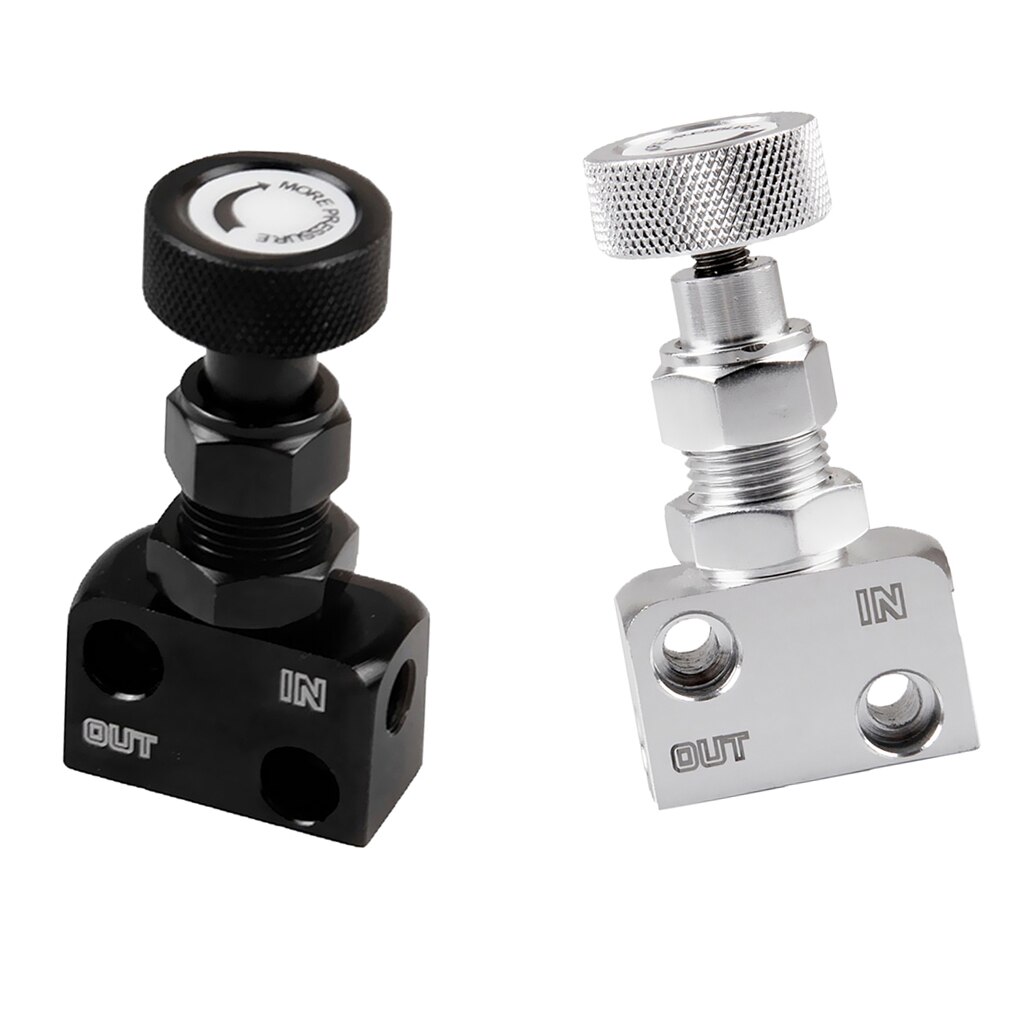 2pcs Black/Silver Brake Bias Proportioning Valve Pressure Regulator Brake Adjustment