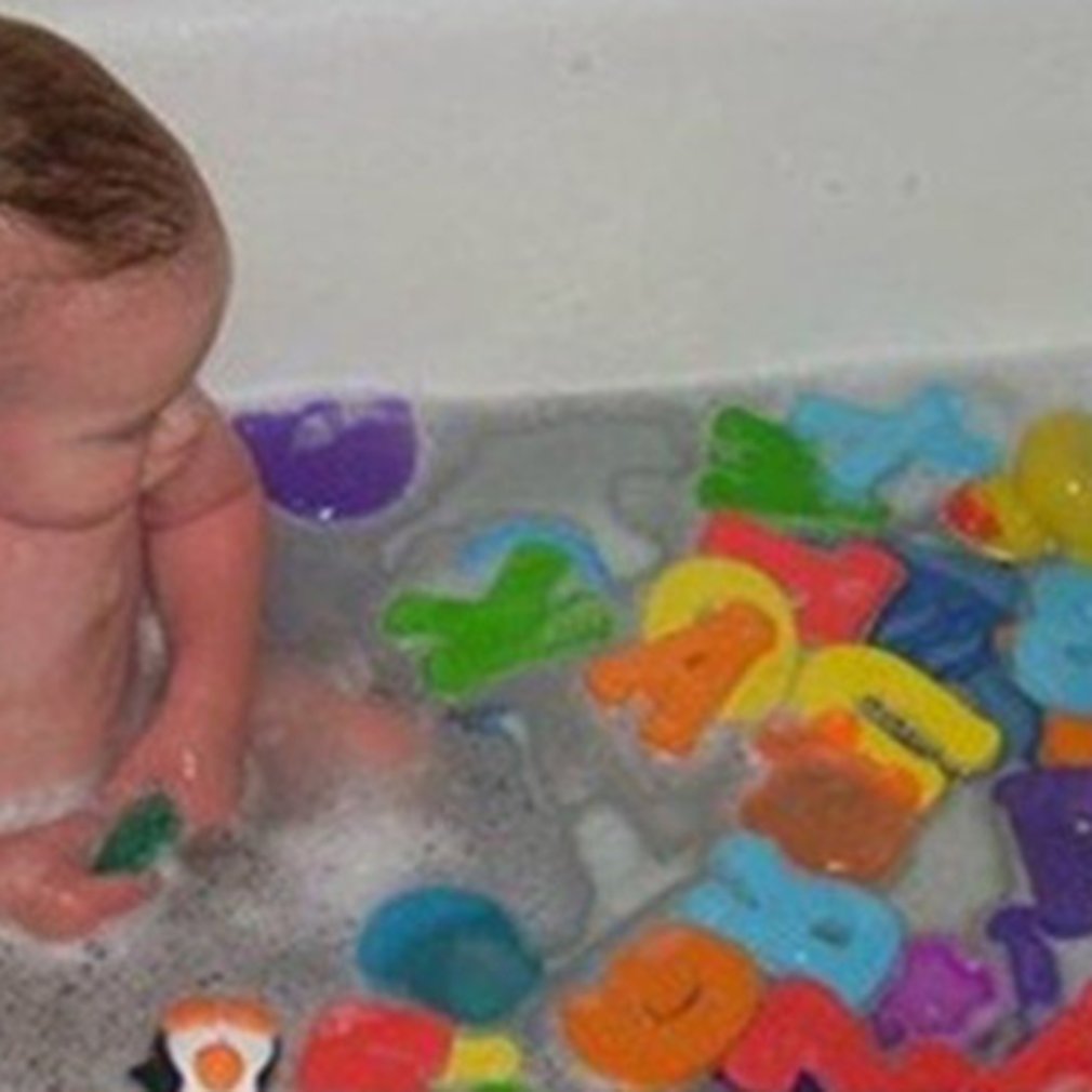 Baby Foam Stickers 26 Letters + 10 Numbers Baby Bath Tub Water Stickers Kids Children Floating Bath Shower Toys