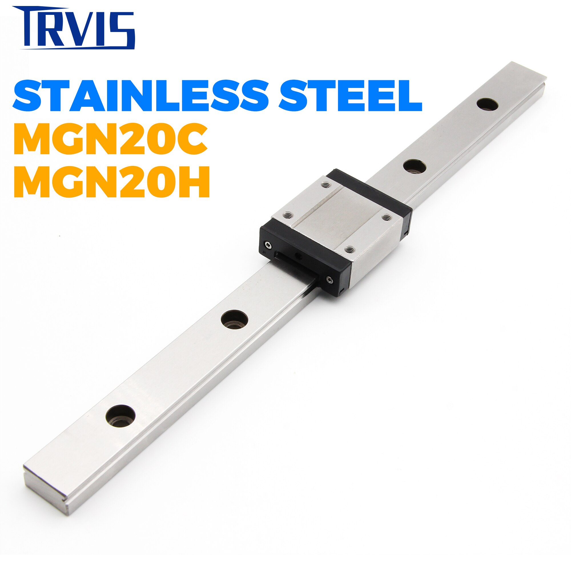 Linear Guide Rail MGN20 MGN20C MGN20H Stainless Steel Slide Guideway 1pc Rail + 1pc Carriage CNC 3D Printer Part