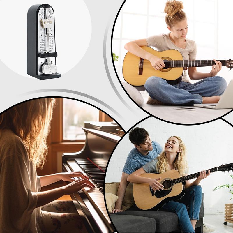 Metrónomo mecánico de forma clásica, metrónomo mecánico de tono fuerte para practicar y realizar instrumentos musicales, ayuda con precisión
