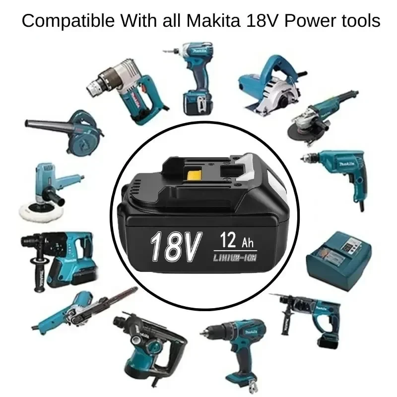100%  originale makita 6ah/8ah/12ah for makita 18v batteri  bl1830b bl1850b bl1850 bl1840 bl1860 bl1815 erstatnings litiumbatteri
