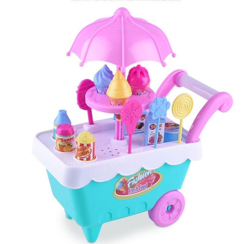 17 Pcs Mini Icecream Trolley Simulatie Snoep Huis Spelen Educatief Speelgoed Super Mini Icecream Auto Keuken Speelgoed Voor Kinderen