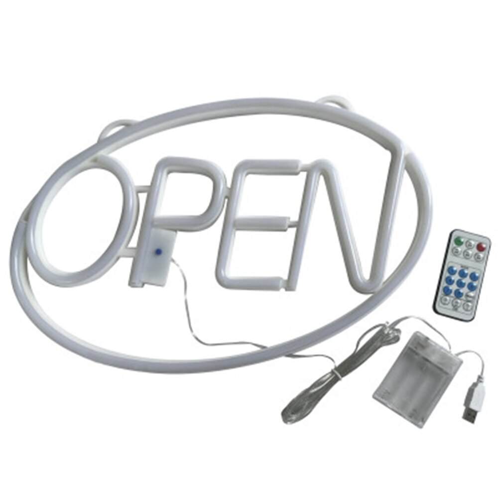 LED Neon Advertising Lights Commercial Lighting Word Sign Wall Decor Window Display LED Neon Light Sign Remote Control: WHITE