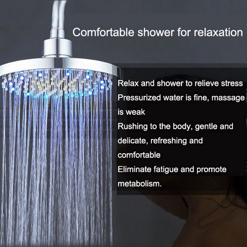 Led Douchekop Nozzle Regendouche Kleurrijke Led Waterbesparende Hoge Druk Thuis Handheld Nozzle 6/8 Inch Badkamer Douche