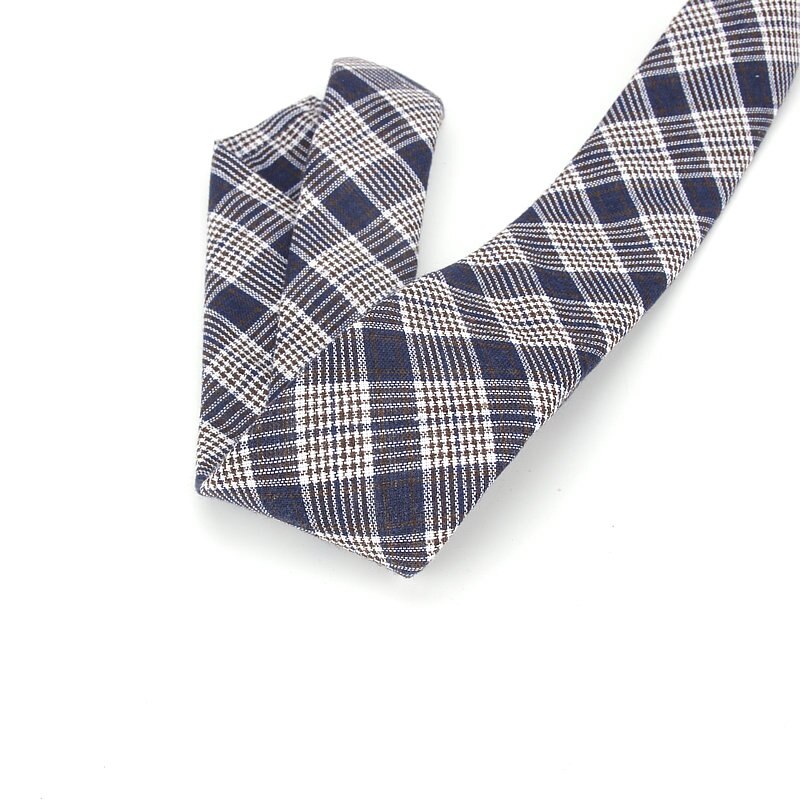 Mode Katoen Streep Stropdassen Voor Mannen Casual Plaid Stropdas Gravatas Corbatas Slanke Pak Vestidos Heren Stropdassen Party Narrow Neck Tie