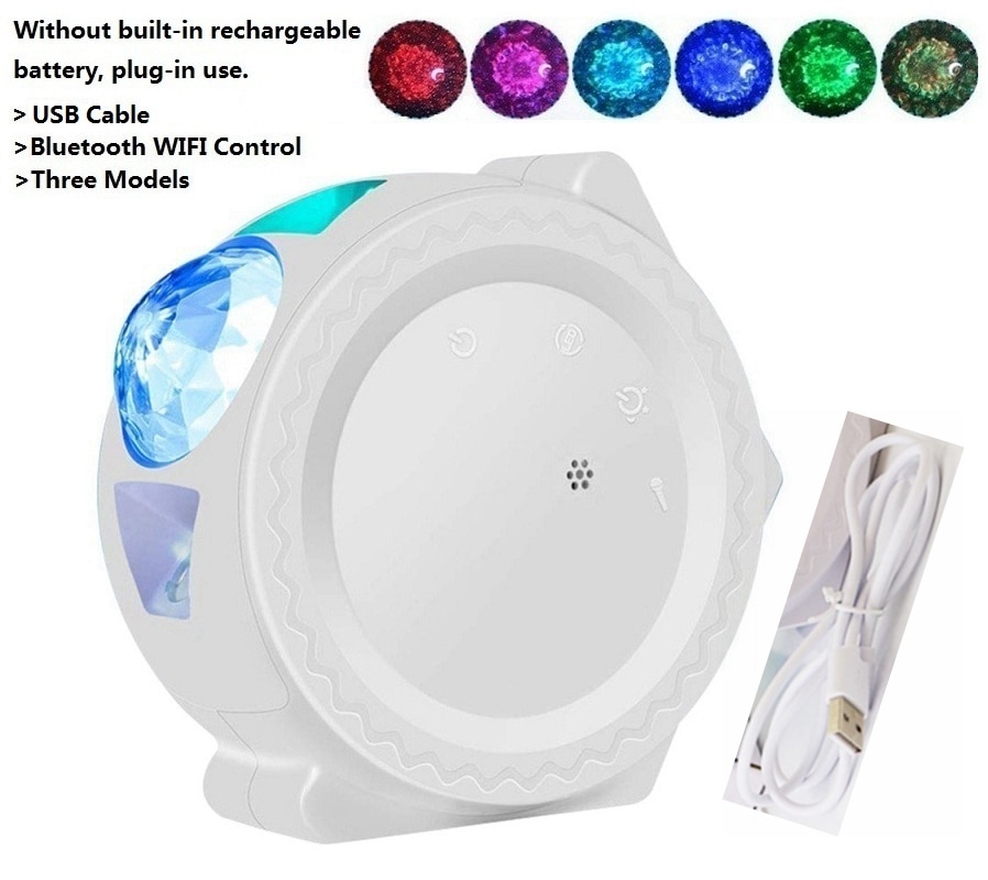 Colorful Starry Sky Galaxy Projector Lamp Children Bedroom Star LED Night Light USB Charging Projection Lamp Kids: USB Charging White B