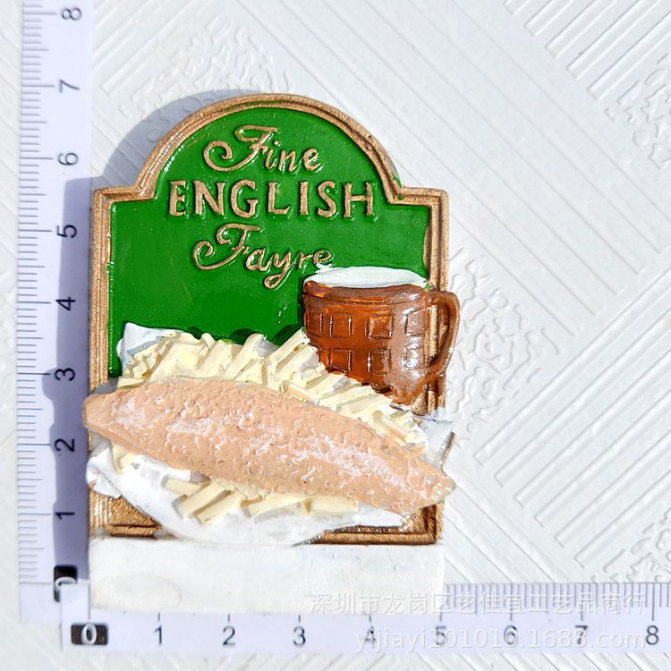 Fridge Magnets French Bread Basket Egg Milk Breakfast Tomato Seafood Imitation Food Series 3D Resin Refrigerator Stickers Decor: 8