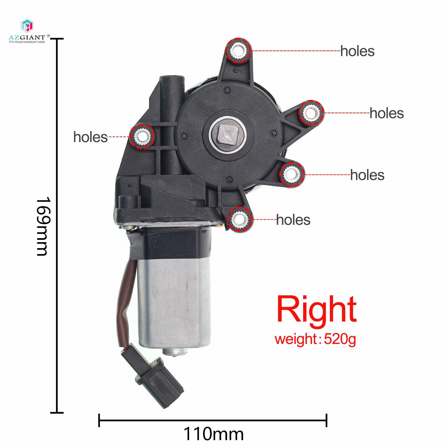 Elbil fönsterglasögon lyftmotor kraftglas motorregulator för nissan sylphy tiida geniss livina vänster / höger 6 stift 2 stift: Främre höger -2 stift