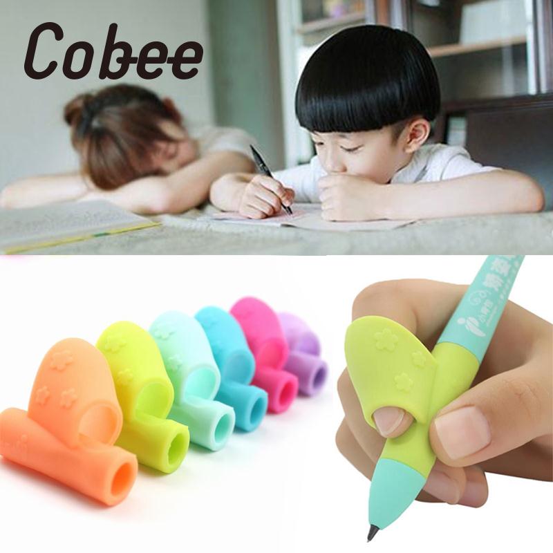 3PCS/Lot Cute Child Silicone Correction Hold Pen Fingerstall Writing Posture Correction Device Student School Stationery