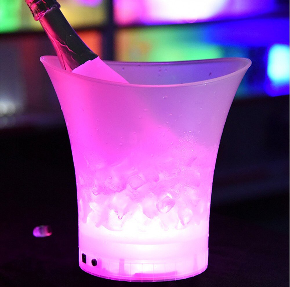 5L Waterproof Rechargeable LED Luminous Ice Buckets Colorful Changing ice cooler bar night club Champagne wine beer ice bucket