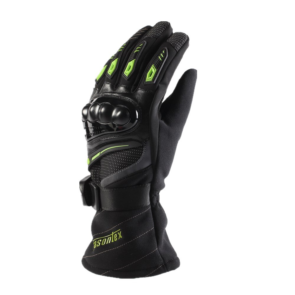 Masontex vinterhandsker motorcykel mænd vandtætte touch screen moto handsker motocross off-road handsker motorcykel helfinger handsker: Grøn / Xxl