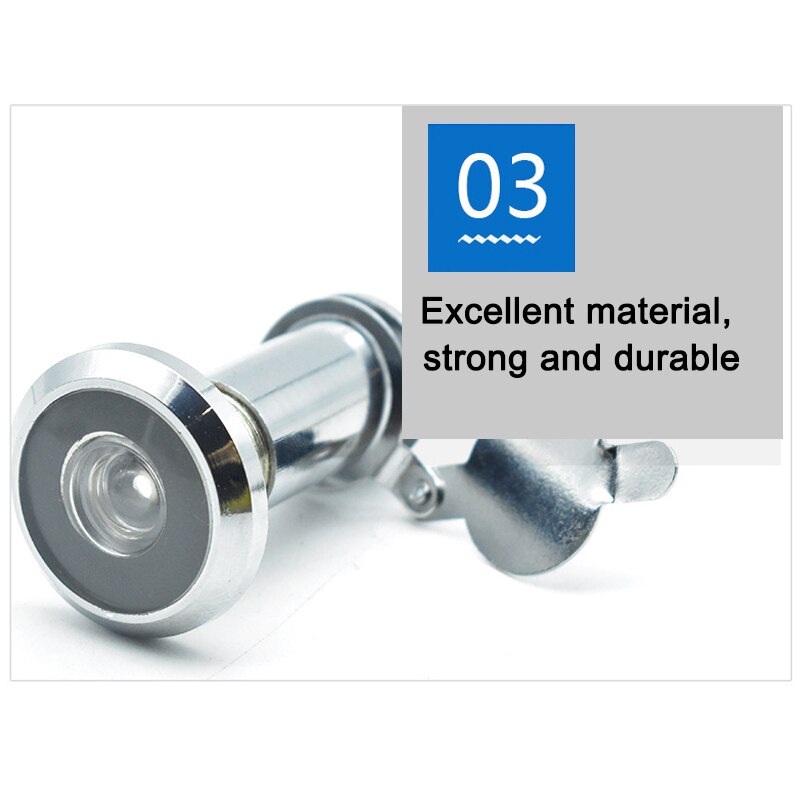 Stainless Steel Door Viewer with Cover One Way 180-220 Degree Peep Hole for Home Office