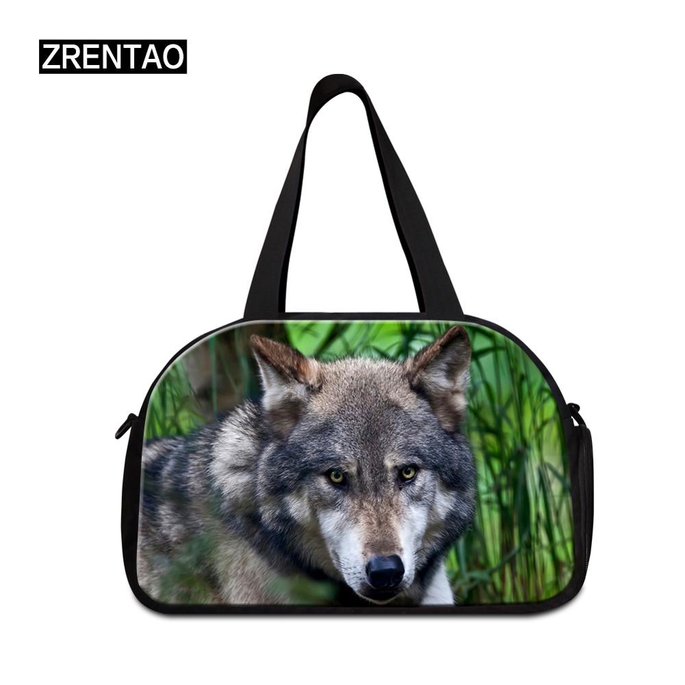 mamá/jugador/atletas/bailarina equipaje Duffle hombro Corssbody Duffel bolsa de viaje con zapatos bolsillos de gran capacidad 3D Wolf: Duffle Bag 12