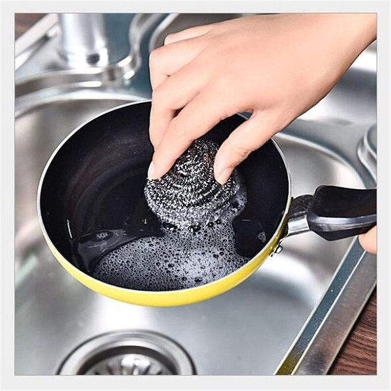 Esponjas de aço inoxidável, esfregando a almofada de limpeza, purificador de lã de aço para cozinhas, banheiro e mais