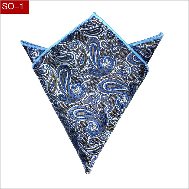 Heren zakdoek luxe jacquard stropdas voor heren paisley pochet handdoek zakdoeken 26.5cm volledige jurk accessoires: Zy-so -1