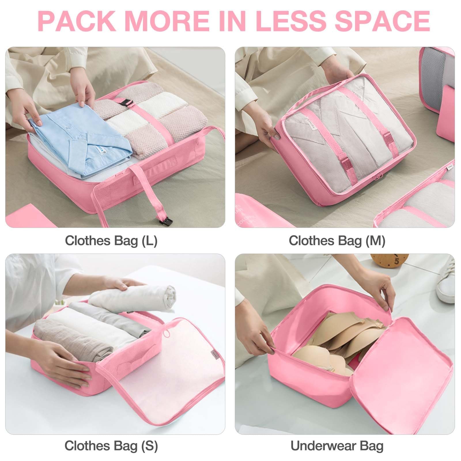 7 Pcs/Set Travel Organizer Storage Bags Suitcase Packing Cubes Set Cases Portable Luggage Clothes Shoe Tidy Pouch Folding.-zmt