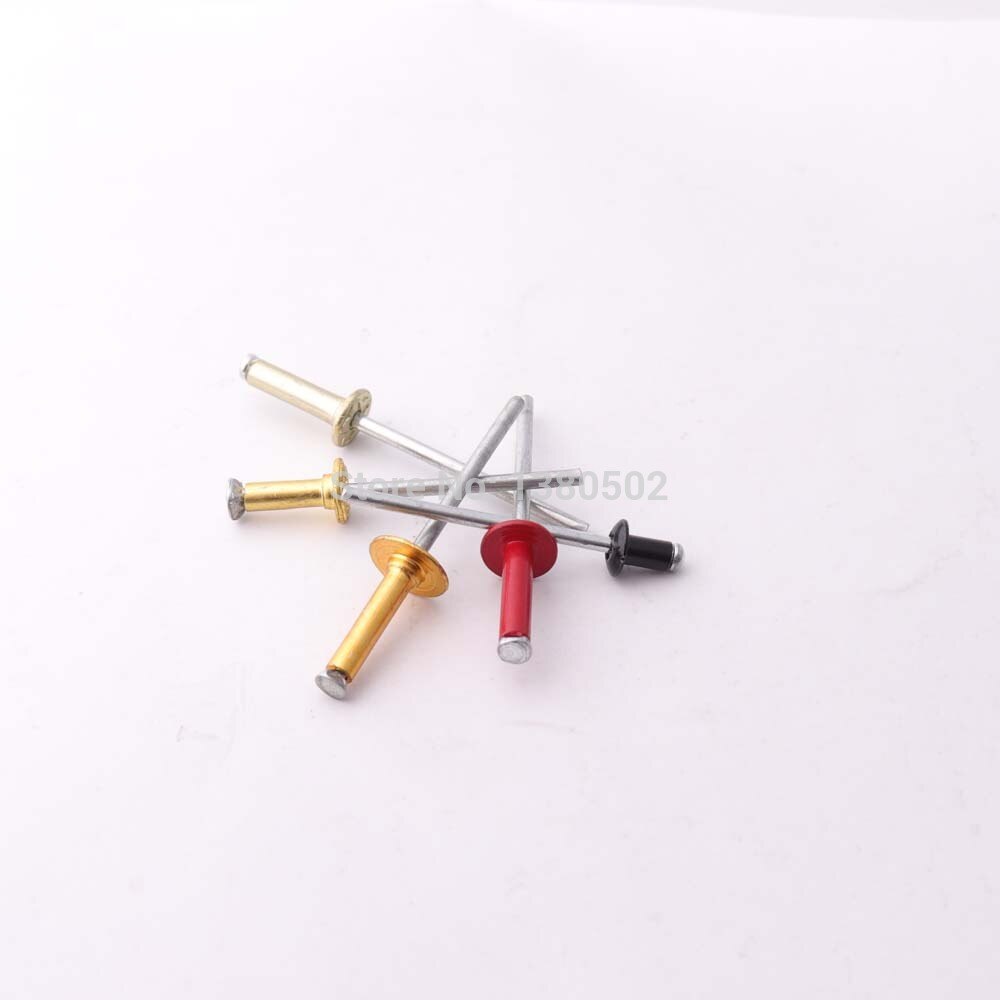 100 stk aluminium pop blindnitter kerne trækker dekorationsnitter / negle mix farve 40mm
