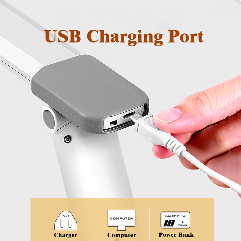 Two-in-One Detachable LED Desk Lamp 3 Mode Lighting Brightness Rechargeable USB Learning Table Lamp for Study