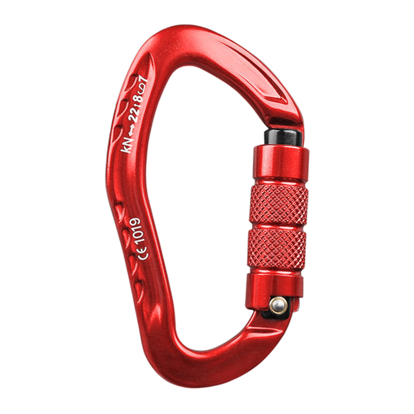 22KN D-Shaped Carabiner Lock Heavy Duty Aluminum Alloy Carabiner Spring-Loaded Gate Buckle Survival Equipment Lock Buckle: Automatic Red