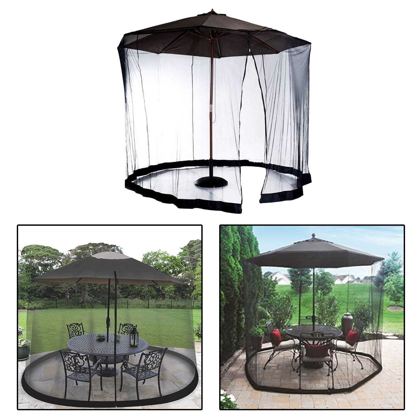 Outdoor Net Patio Umbrella Bug Screen Gazebo Canopy Parasol Netting