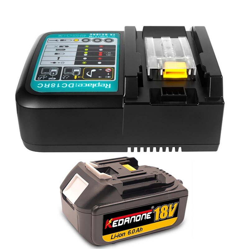 Lithium-Ion Battery 18V 6000mAh - Charger Included - for Makita BL1860 BL1850 BL1840 BL1830 LXT 400: 1PC6.0Ah-1PCCharger