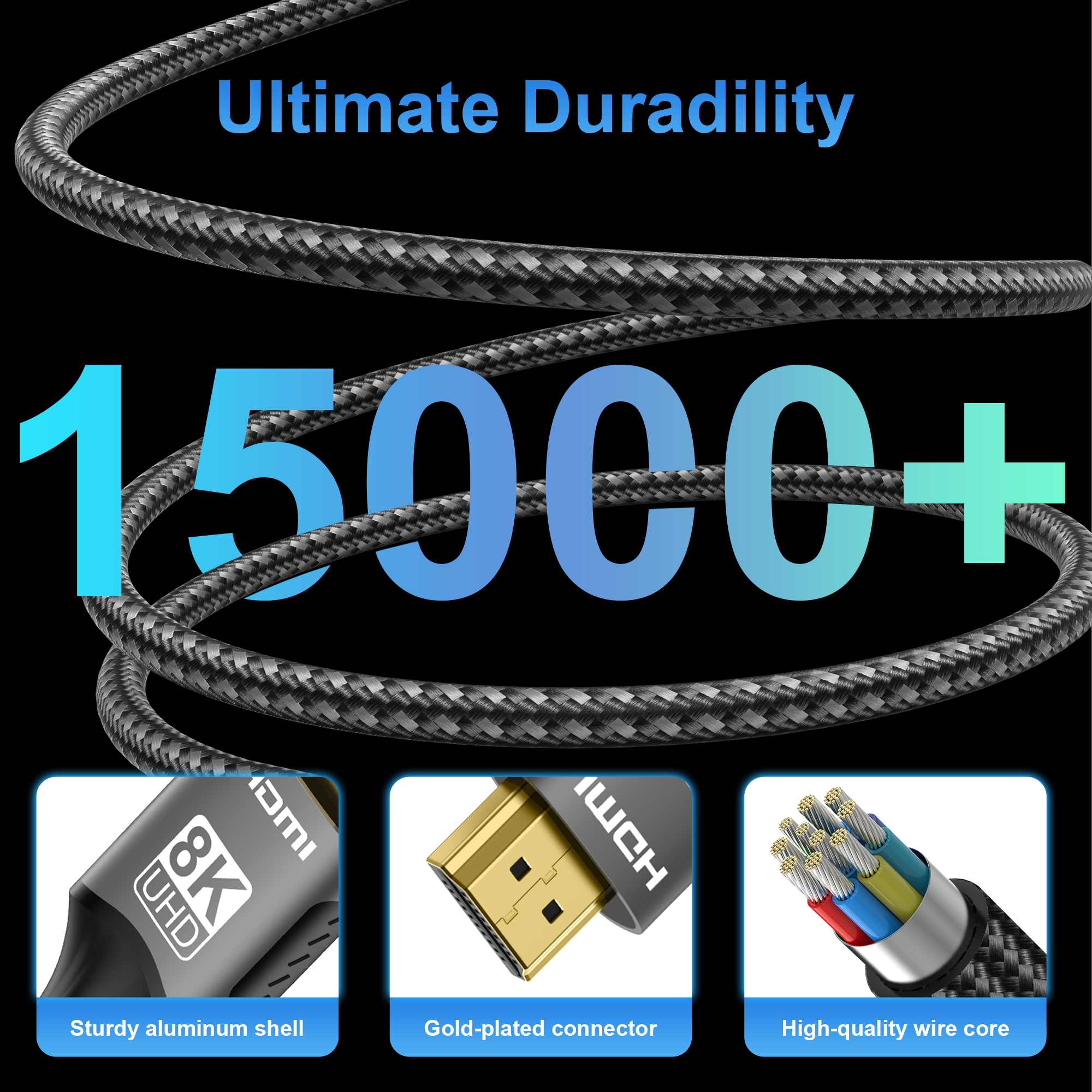 Kabel HDMI 2.1 Splitter 4K@120Hz 8K@60Hz 48Gbps Adapter do EARC ARC HDCP Ultra High Speed Video Cable PC Laptop Projektor HD TV