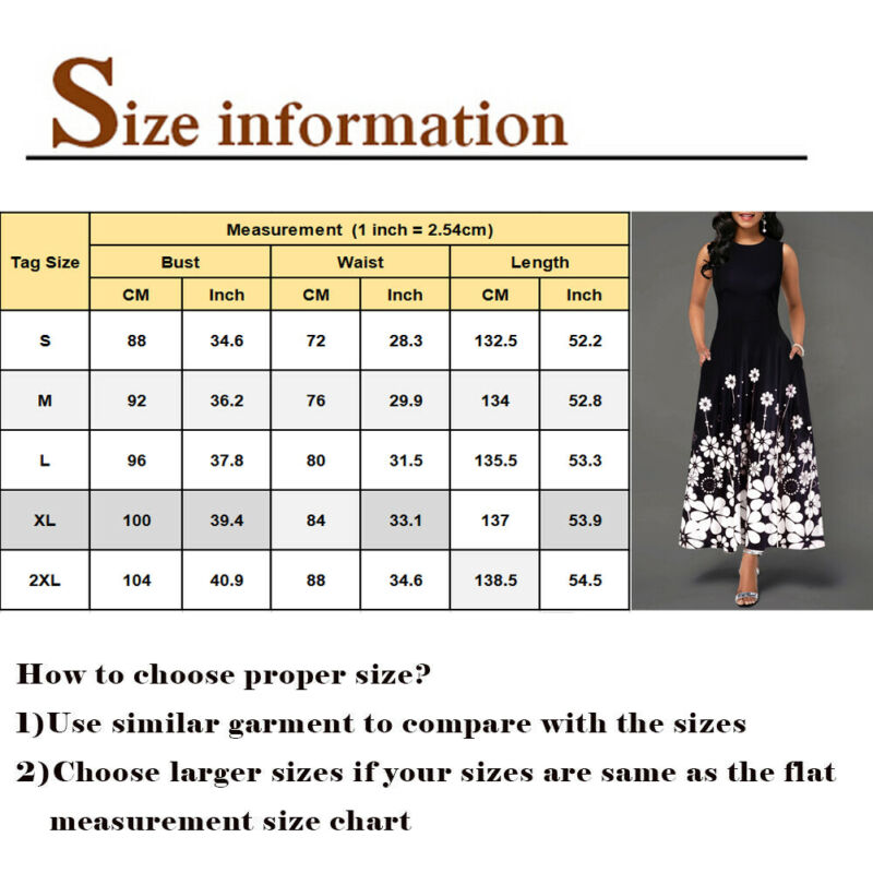 Dames boho bloemen lange vintage maxi-jurk avondfeest strand tuniek mouwloze jurk zomer
