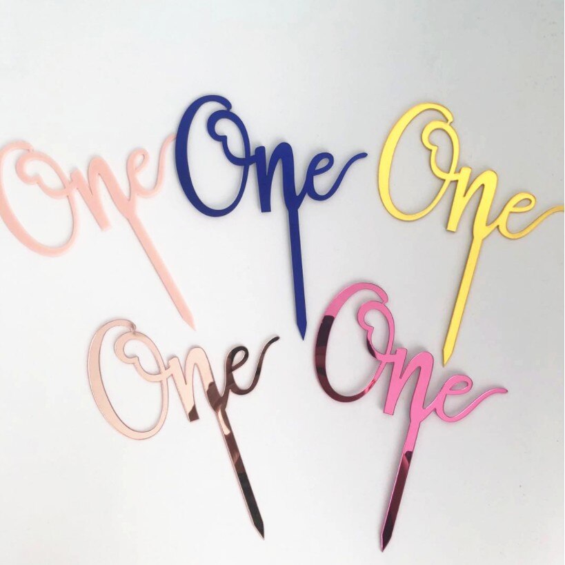 Acrylic Cake Topper One 1st Birthday Cake Decoration for Boys and Girls
