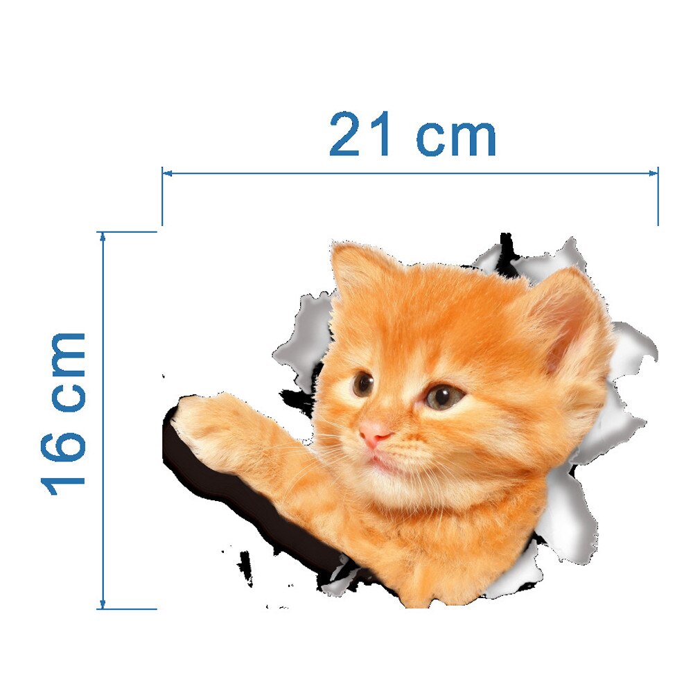 1Pc 3D Pvc Wc Sticker Gat View Leuke Animal Print Decoratie Verschillende Stijlen Creatieve Wc Badkamer Sticker Decoratie