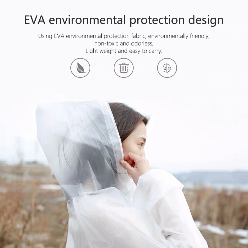 Eva Vrouwen Mannen Mode Transparante Dikke Regenjas Draagbare Outdoor Reizen Wandelen Regenkleding Waterdichte Camping Poncho Regenhoes