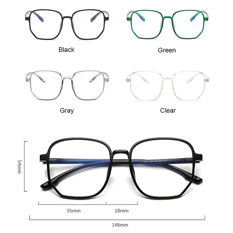 Overdimensionerede optiske brillestel til kvindelige briller med fuld kant brille super lette, receptpligtige briller