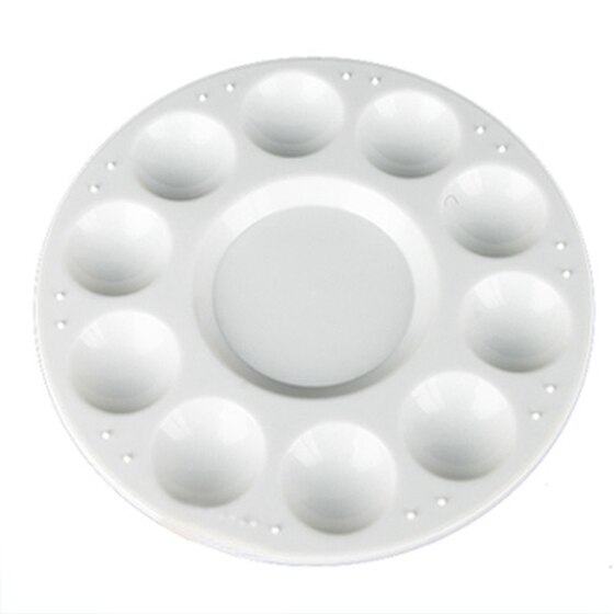 White 11-well Round Paint Palettes Artist Pallette