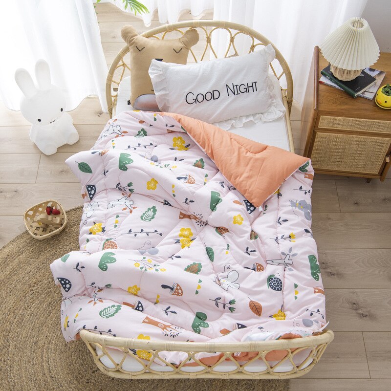 Baby Bed Quilt 120*150cm Toddler Bedding Sleeping Comfy Warm Blanket Kindergarten Boys Girl Cotton Blanket With Padding Core