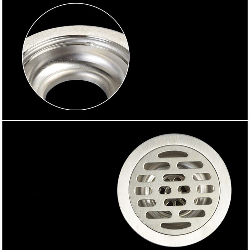 Stainless Steel Insert Round Floor Waste Bathroom Shower Room Invisible Floor Drain Fast Drainage Odor-resistant