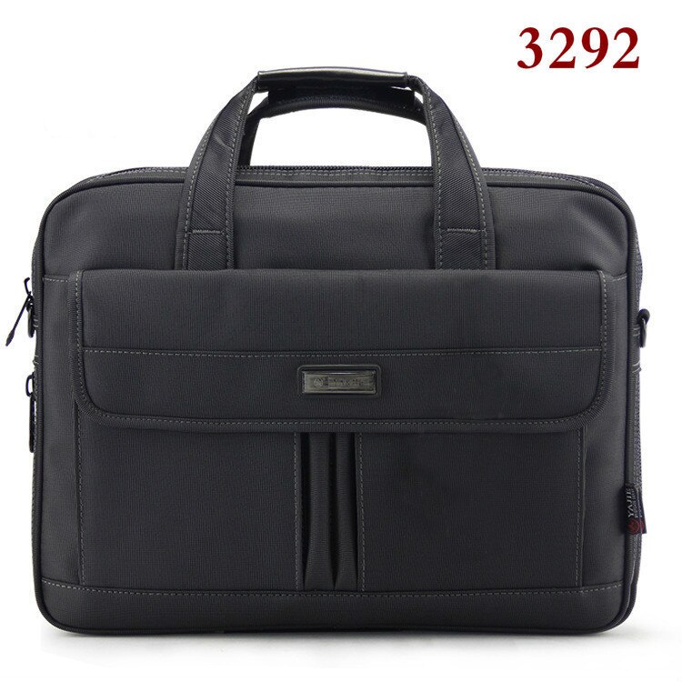 Classic Men Laptop Hand bags Male Durable Oxford Cloth Business Shoulder Bag Office Bags Women 15" Computer Handbag: 3292-Black