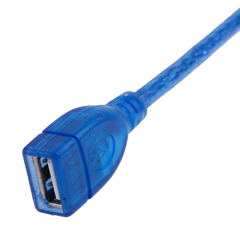 Kabel 0.3m, 1.5m, 3m ,5m,10m transparante blauwe usb 2.0 verlengkabel datalijn mannelijk naar vrouwelijk