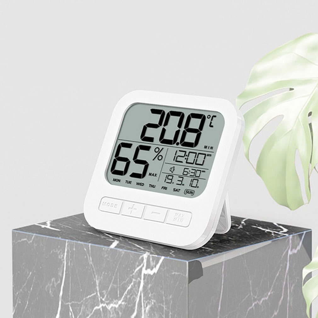 Termómetro Electrónico doméstico higrómetro de temperatura de habitación de bebé interior medidor de temperatura y humedad montado en pared de soporte