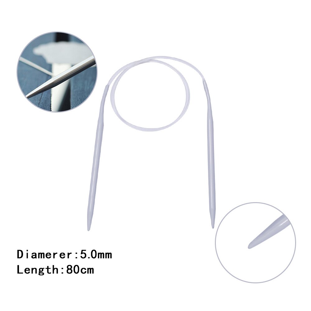 1PC Aluminum Circular Knitting Needles 80cm Smooth Tube Crochet Needles for Knitting DIY Weaving Pins Craft Tools 2-12mm