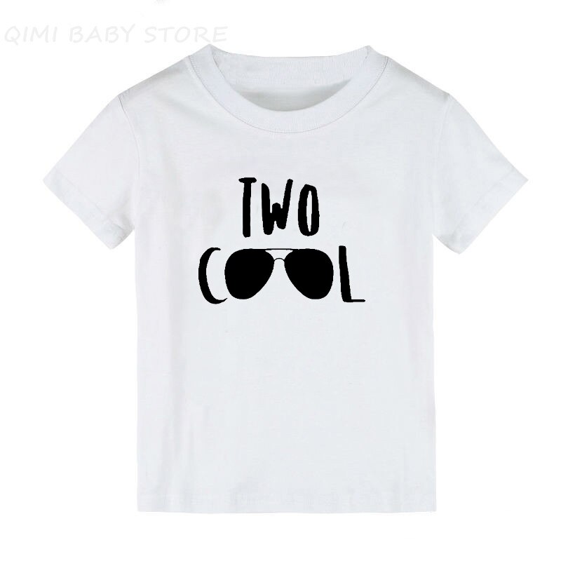 2 Jaar Oude Kid Verjaardag T-shirt Twee Cool Print Grappige Peuter Jongens Meisjes Korte Mouw Party T-shirt Kinderen Leuke T shirt Kleding: WHITE / 4-6Y