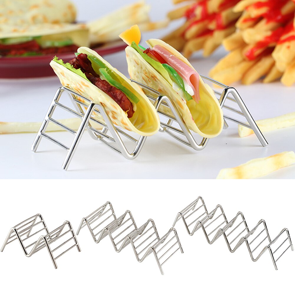 Acier inoxydable Taco support plaque frite alimentaire refroidissement Drain plateau support crêpes étagère de rangement Pizza tarte présentoir cuisine outil