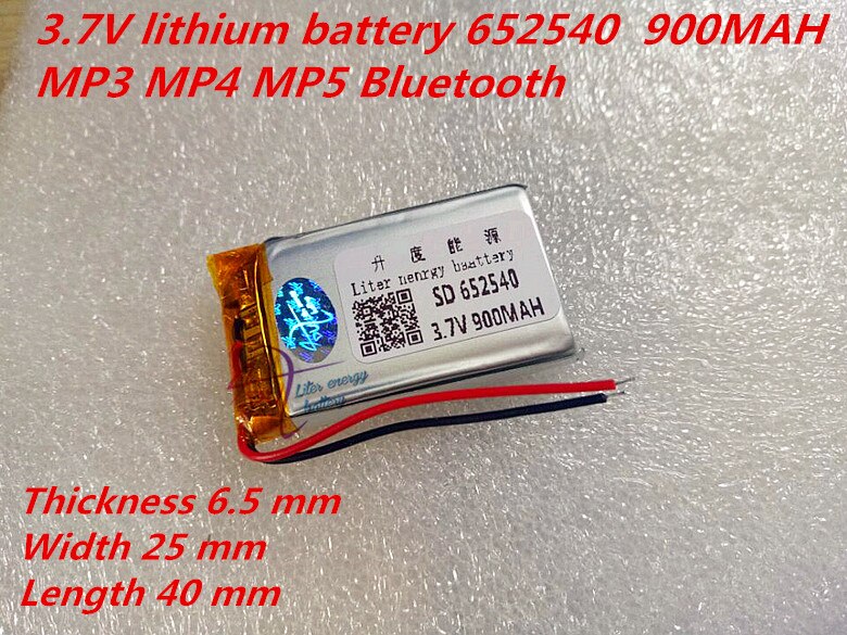 Liter energy battery 1PCS 652540 3.7V 900mah Lithium polymer Battery With Protection Board For MP3 MP4 MP5