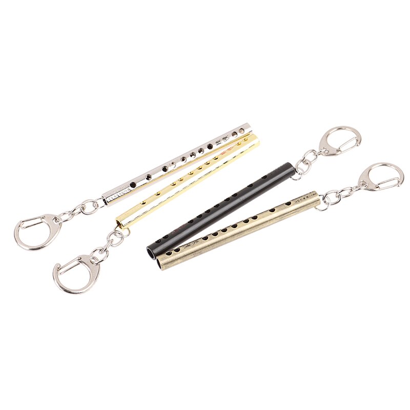 2PCS Mini Pocket Musical Instrument Keychain Cosplay Prop Accessories Flute Keyring Key Chain Pendant